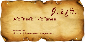 Jáksó Ágnes névjegykártya